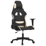Vidaxl chaise de jeu de massage noir et cr�me tissu