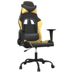 Vidaxl chaise de jeu de massage noir et dor� similicuir