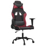 Vidaxl chaise de jeu de massage noir et rouge bordeaux similicuir