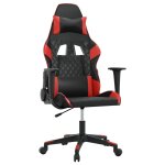 Vidaxl chaise de jeu de massage noir et rouge similicuir