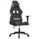 Vidaxl chaise de jeu de massage noir et taupe tissu