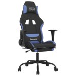 Vidaxl chaise de jeu de massage avec repose - pied noir et bleu tissu
