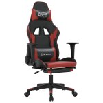 Vidaxl chaise de jeu de massage repose - pied noir bordeaux similicuir