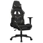 Vidaxl chaise de jeu de massage repose - pied noir&camouflage similicuir