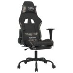 Vidaxl chaise de jeu de massage repose - pied noir et camouflage tissu