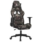 Vidaxl chaise de jeu de massage repose - pied noir et camouflage tissu