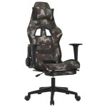 Vidaxl chaise de jeu de massage repose - pied noir et camouflage tissu