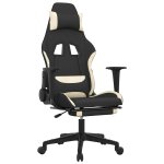 Vidaxl chaise de jeu de massage avec repose - pied noir et cr�me tissu