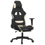 Vidaxl chaise de jeu de massage avec repose - pied noir et cr�me tissu