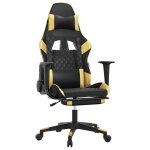Vidaxl chaise de jeu de massage avec repose - pied noir&dor� similicuir