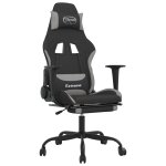Vidaxl chaise de jeu de massage repose - pied noir et gris clair tissu