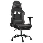 Vidaxl chaise de jeu de massage avec repose - pied noir&gris similicuir