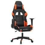 Vidaxl chaise de jeu de massage et repose - pied noir&orange similicuir