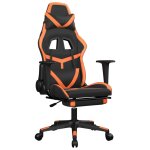 Vidaxl chaise de jeu de massage et repose - pied noir&orange similicuir