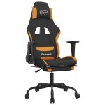 Vidaxl chaise de jeu de massage avec repose - pied noir et orange tissu