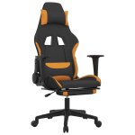 Vidaxl chaise de jeu de massage avec repose - pied noir et orange tissu