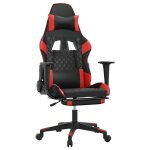 Vidaxl chaise de jeu de massage avec repose - pied noir&rouge similicuir