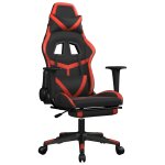 Vidaxl chaise de jeu de massage avec repose - pied noir&rouge similicuir Vidaxl chaise de jeu de massage avec repose - pied noir&rouge similicuir