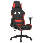 Vidaxl chaise de jeu de massage avec repose - pied noir et rouge tissu