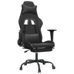Vidaxl chaise de jeu de massage avec repose - pied noir similicuir
