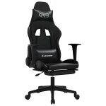 Vidaxl chaise de jeu de massage avec repose - pied noir similicuir