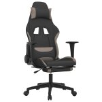 Vidaxl chaise de jeu de massage avec repose - pied noir et taupe tissu