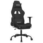 Vidaxl chaise de jeu de massage avec repose - pied noir tissu