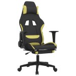 Vidaxl chaise de jeu de massage avec repose - pied noir et vert clair