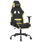 Vidaxl chaise de jeu de massage avec repose - pied noir et vert clair