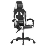 Vidaxl chaise de jeu noir et blanc similicuir