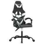 Vidaxl chaise de jeu noir et blanc similicuir
