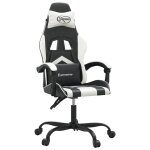 Vidaxl chaise de jeu noir et blanc similicuir