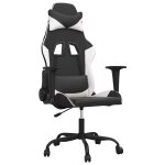 Vidaxl chaise de jeu noir et blanc similicuir