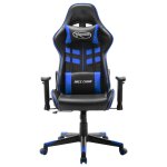 Vidaxl chaise de jeu noir et bleu cuir artificiel