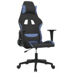 Vidaxl chaise de jeu noir et bleu tissu