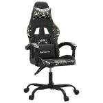 Vidaxl chaise de jeu noir et camouflage similicuir
