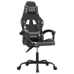 Vidaxl chaise de jeu noir et camouflage similicuir