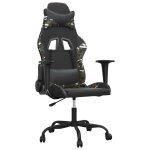 Vidaxl chaise de jeu noir et camouflage similicuir