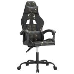 Vidaxl chaise de jeu noir et camouflage similicuir