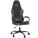 Vidaxl chaise de jeu noir et camouflage similicuir