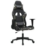Vidaxl chaise de jeu noir et camouflage similicuir