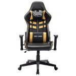 Vidaxl chaise de jeu noir et dor� cuir artificiel