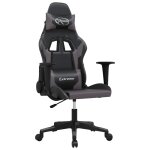 Vidaxl chaise de jeu noir et gris similicuir