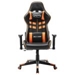 Vidaxl chaise de jeu noir et orange cuir artificiel