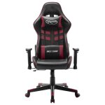 Vidaxl chaise de jeu noir et rouge bordeaux cuir artificiel