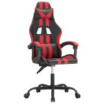 Vidaxl chaise de jeu noir et rouge similicuir