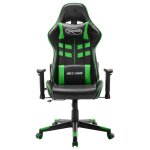 Vidaxl chaise de jeu noir et vert cuir artificiel