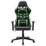 Vidaxl chaise de jeu noir et vert cuir artificiel