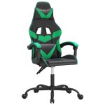 Vidaxl chaise de jeu noir et vert similicuir