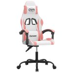 Vidaxl chaise de jeu pivotante blanc et rose similicuir